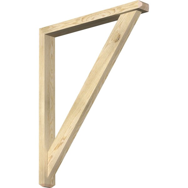 Ekena Millwork Traditional Craftsman Rough Sawn Bracket w/ Offset Brace, Douglas Fir, 4"W x 34"D x 42"H BKT0402X34X42TRA04RDF - main